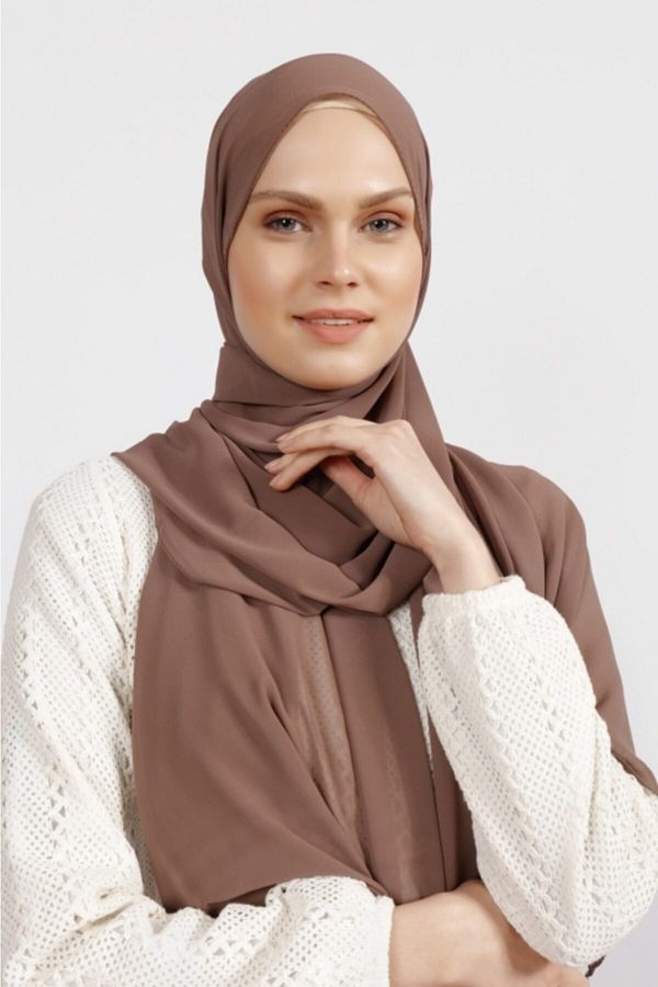 Differenza-Crepe Chiffon Shawl Mink 1