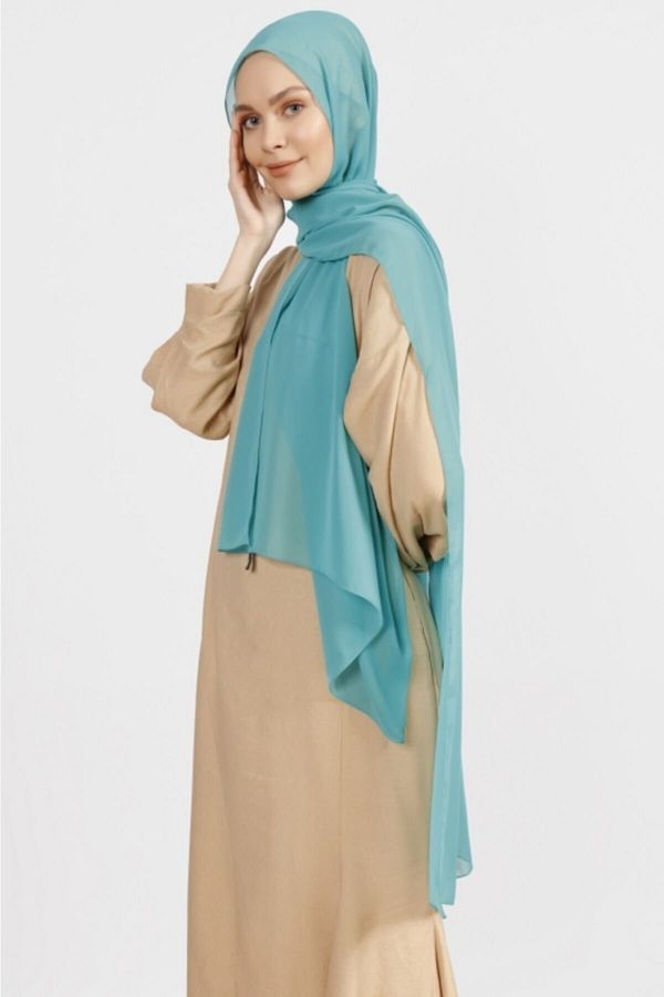 Differenza-Crepe Chiffon Shawl Light Green 1