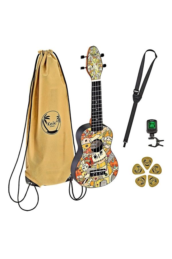 Ortega-K2-vp Keiki Soprano Ukulele Set (Voodoo Puppet) 1