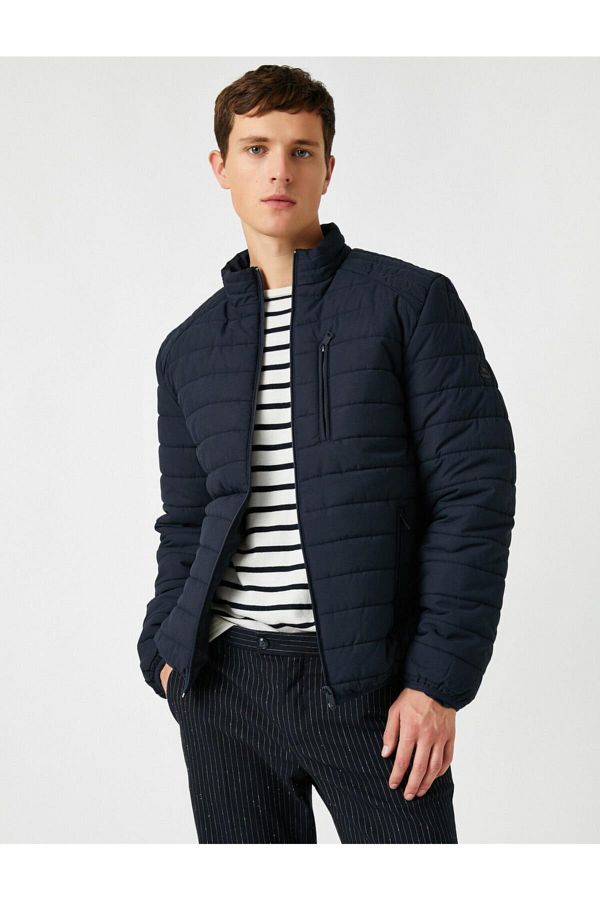 Koton Stand up Collar Pocket Slim Coat
