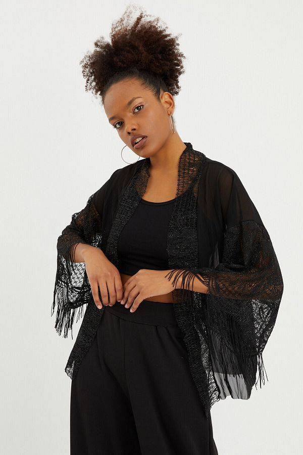 Quincey Tassel Sleeve Tulle Cardigan Trendyol