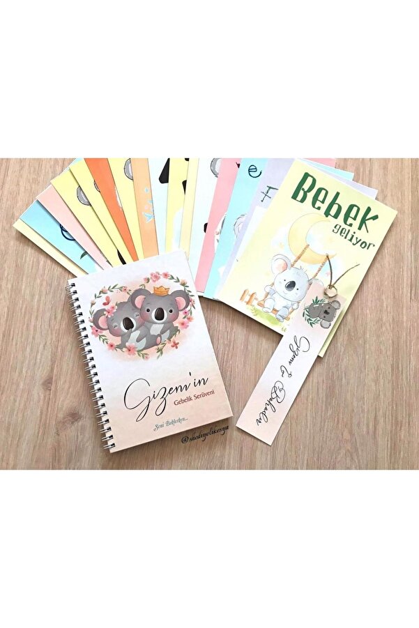 Şahsi Yayımlanan Kitap Hamilelik Ve Anne Bebek Günlüğü / Bebek Anı Defteri / Anı Kartları Hediye / Kişiye Özel Tasarım