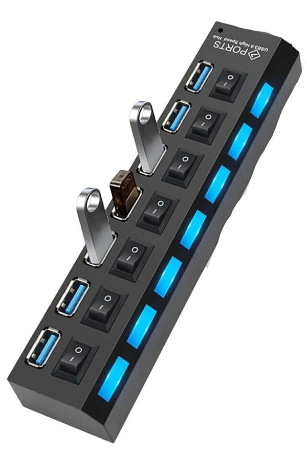 gnctech-7 Port USB Multiplexer Super Speed 2.0 7 Port USB Replicator Data Charging Cable 1