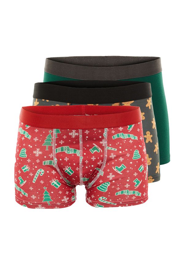 Trendyol Collection-3-częściowy kolorowy, jednolity zestaw bokserek - Tmnaw22Bx0040 1