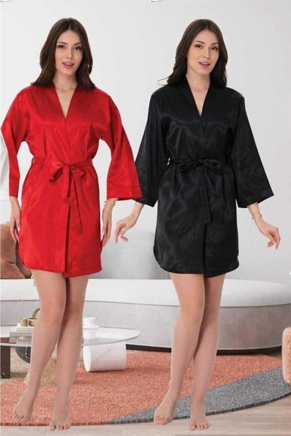 by İGP-Rochie neagră scurtă din satin pentru femei 1