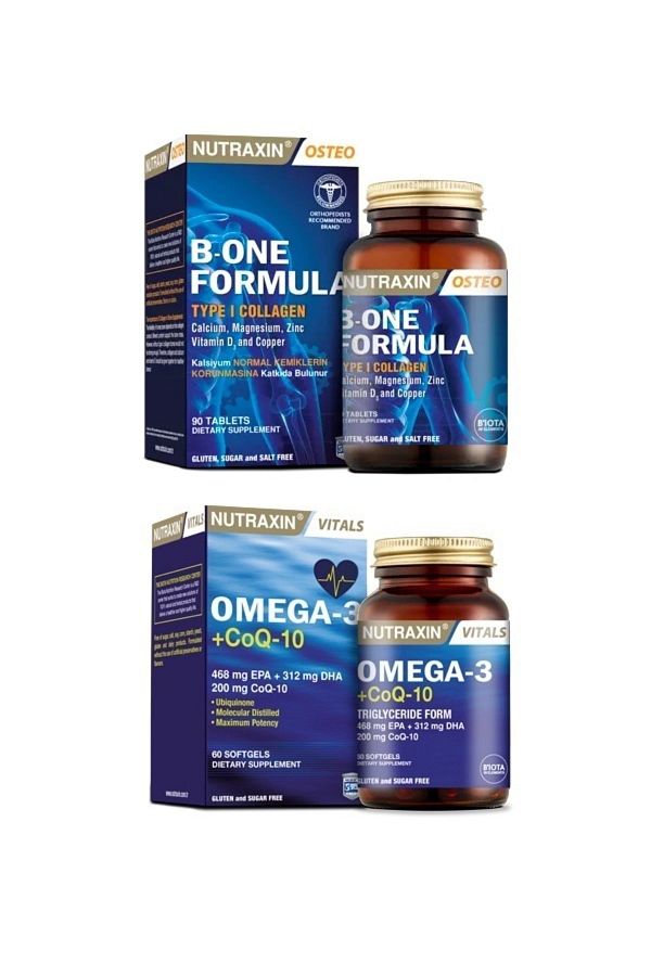 Nutraxin-B-one Formula 90 + 60 Capsules Tablets Containing Coenzyme Q10 and Omega-3 1