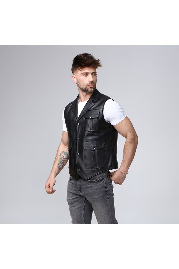 CE YIL DER URUNLER Genuine Leather Vest Trendyol