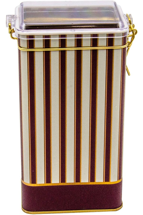 EVLE-Er053-1f Circus Cream Patterned Rectangular Metal Storage Container 8x10 Cm 1