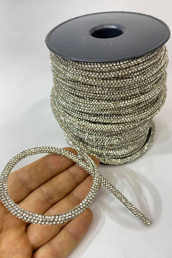 Hobigram-Διακοσμητική Απλίκα Κορδέλας Full Stone Strip – Ειδικό Σχέδιο, Αξεσουάρ, Ποιοτική Παραγωγή, Εντυπωσιακό Στυλ – 1