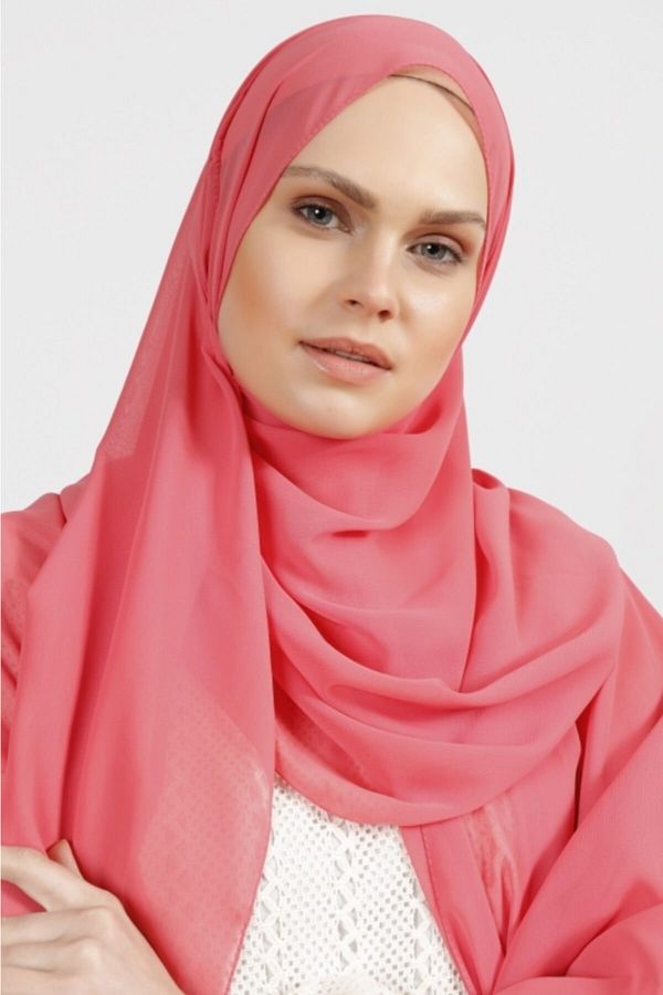 Differenza-Crepe Chiffon Shawl Pomegranate Flower 1