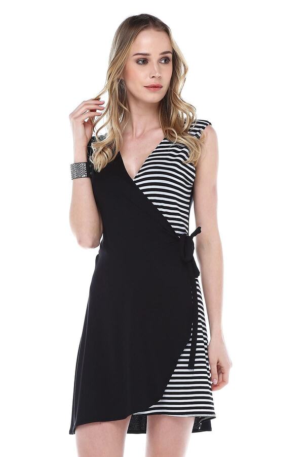 Quincey-Wrapped Striped Dress 1