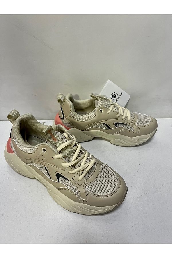 Lumberjack Women s Nude Color Thick Heel Memory Foam Sole Sneaker Shoes Sand Dakota Trendyol