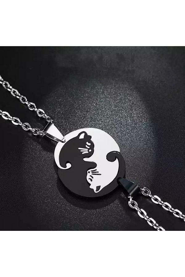 Yin yang cat necklace cheap