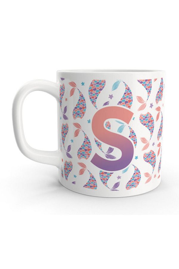 Rock'n Fox-Letter S Mermaid Colorful Design Letter Mug Cup 1
