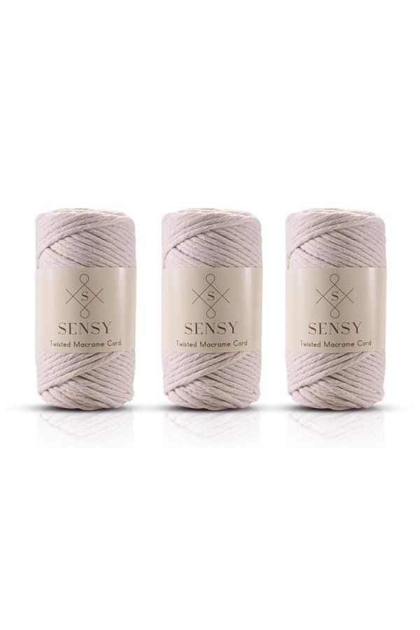 SENSY-Premium Scanned Macrame Macrame Hobby Thread Set of 3 Ecru 1