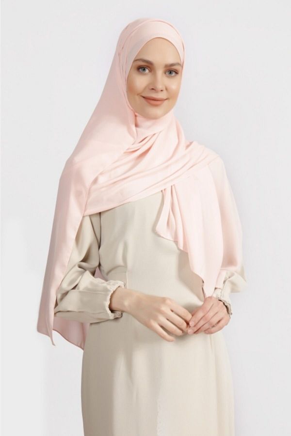 Differenza-Crepe Chiffon Shawl Soft Salmon 1