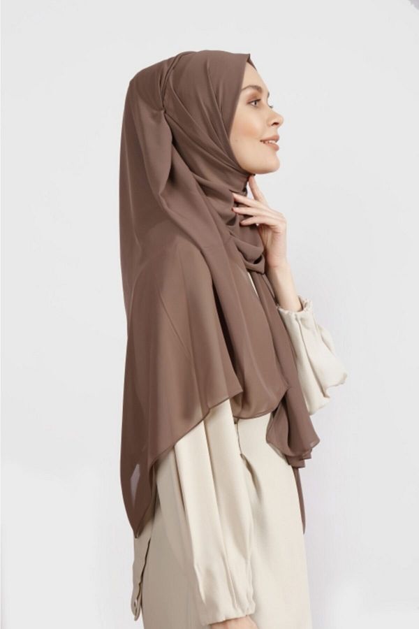 Differenza-Crepe Chiffon Shawl Bitter Mink 1