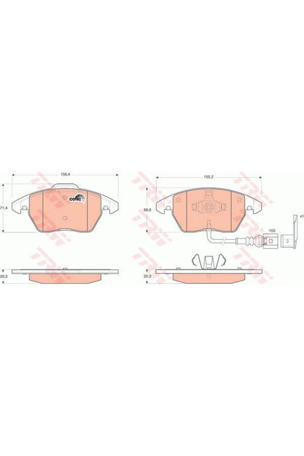 TRW-Gdb1550 1k0698151e 5k0698151 8j0698151c 3c0698151d On Brake Pad Caddy 03 1