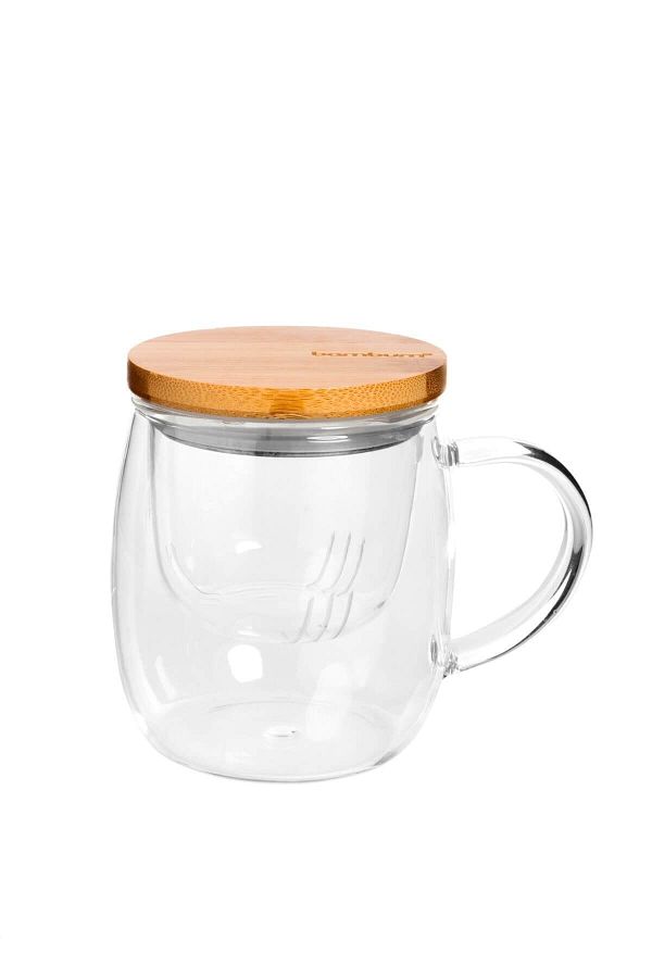 Bambum-Dani Bamboo Glass Mug with Lid 350 Ml 1