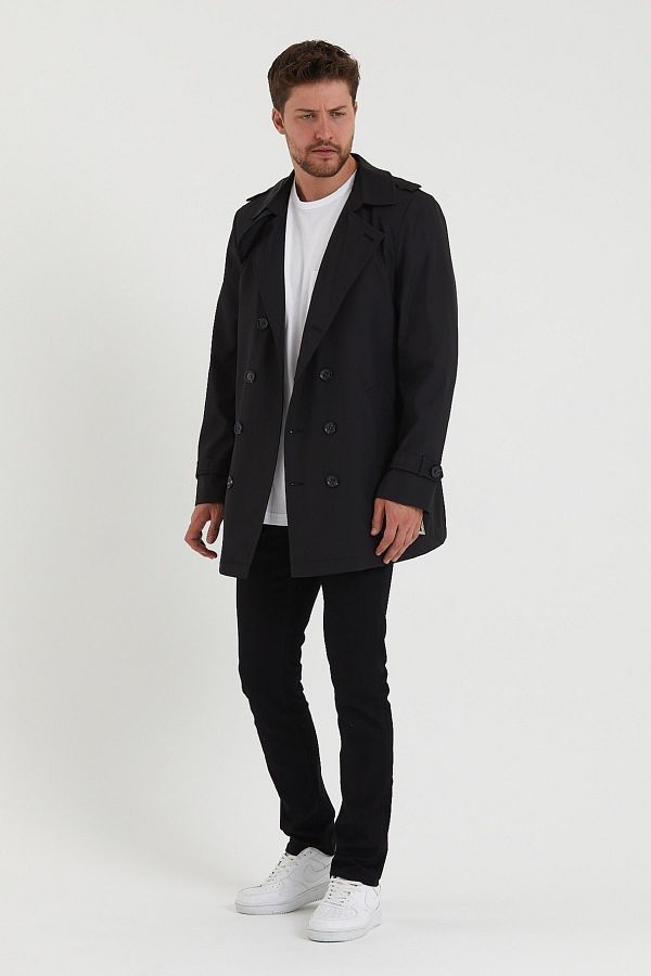 Sporting Men s Black Softshell Waterproof Trench Coat Trendyol