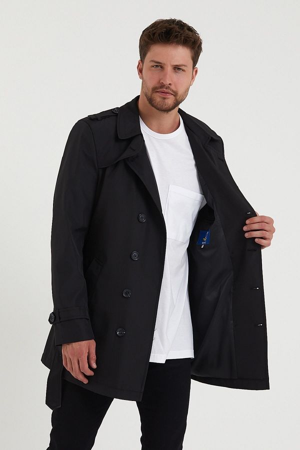 Sporting Men s Black Softshell Waterproof Trench Coat Trendyol