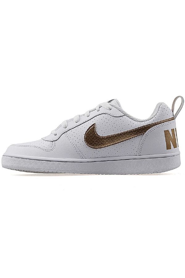 Nike Court Borough Low Ep Gs Leather Genuine Leather White Gold Sneaker Trendyol