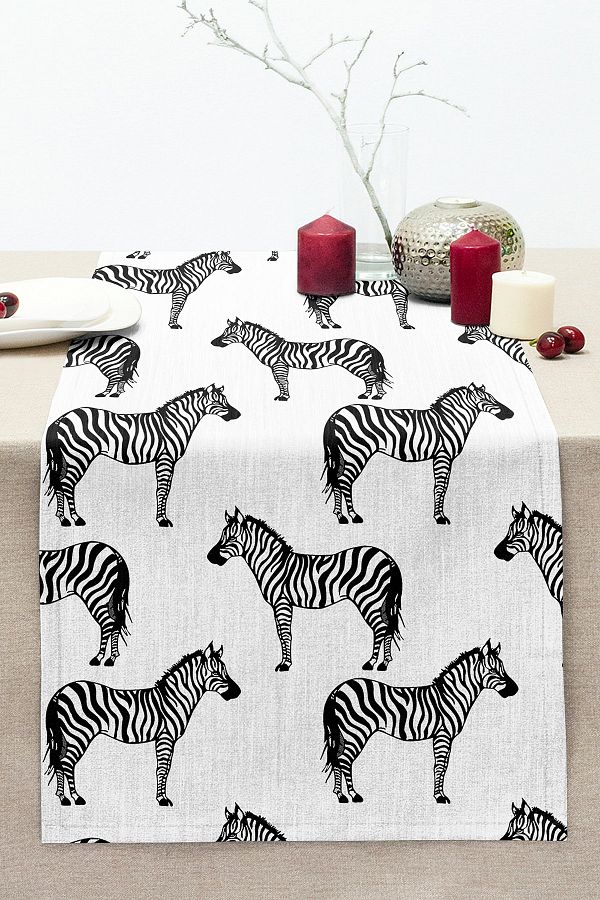 Realhomes-Zebra Design Digital Printed Stitched Raschel Knitted Runner 1