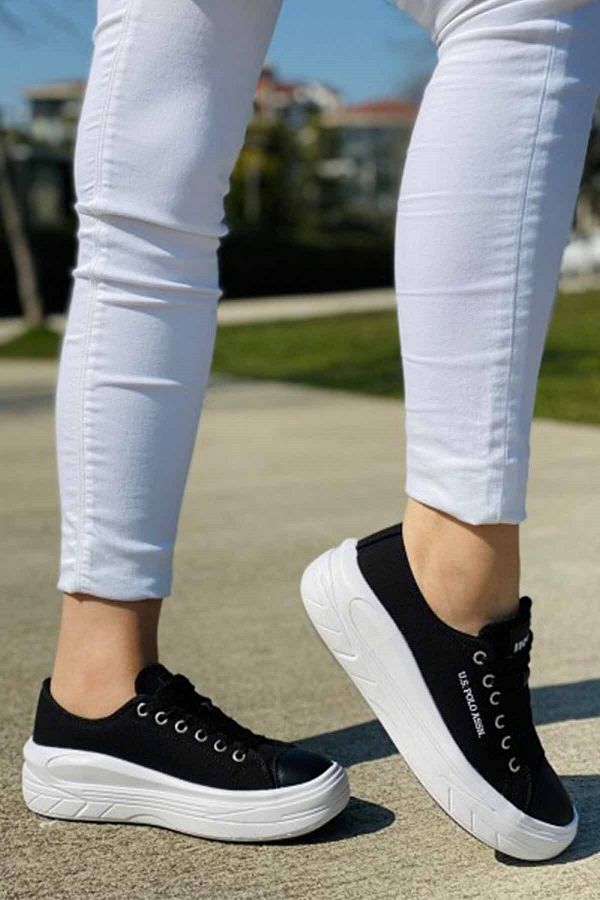 U.S. Polo Assn. Us Polo Cleme High Sole Canvas Sneaker Women s Casual Sports Shoes Usp011black byz Trendyol