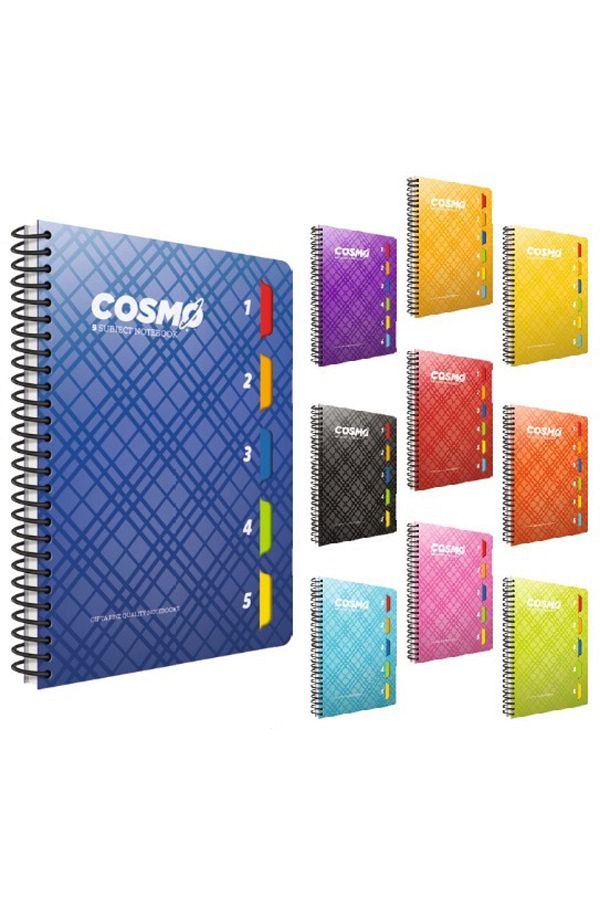 Gıpta-Cosmo Spiral 6 Separator Pp Cover Notebook (A4)-200 Sheets Lined 1