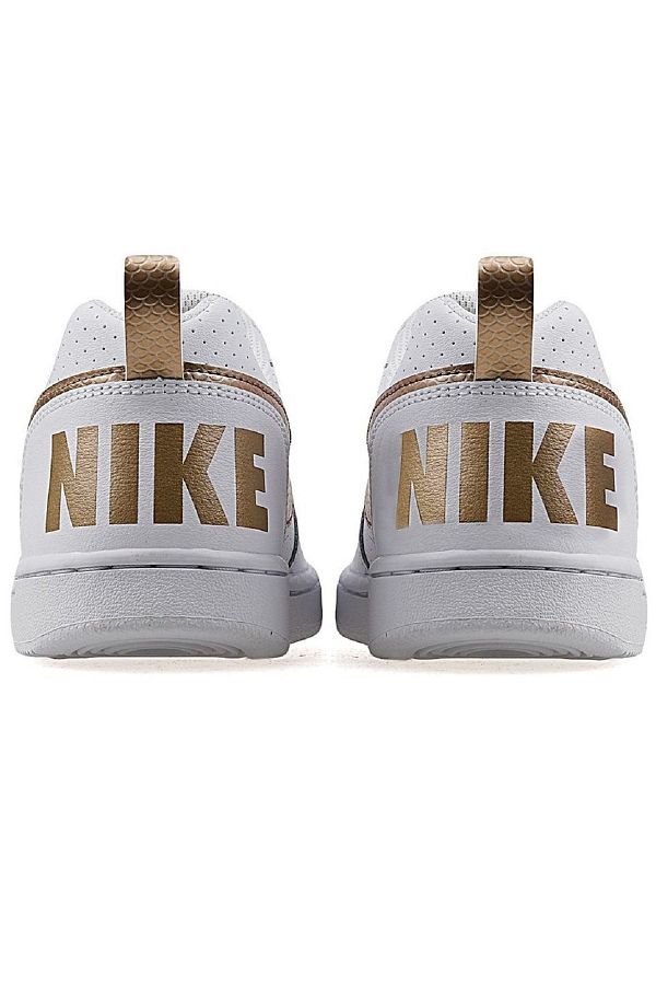 Nike Court Borough Low Ep Gs Leather Genuine Leather White Gold Sneaker Trendyol