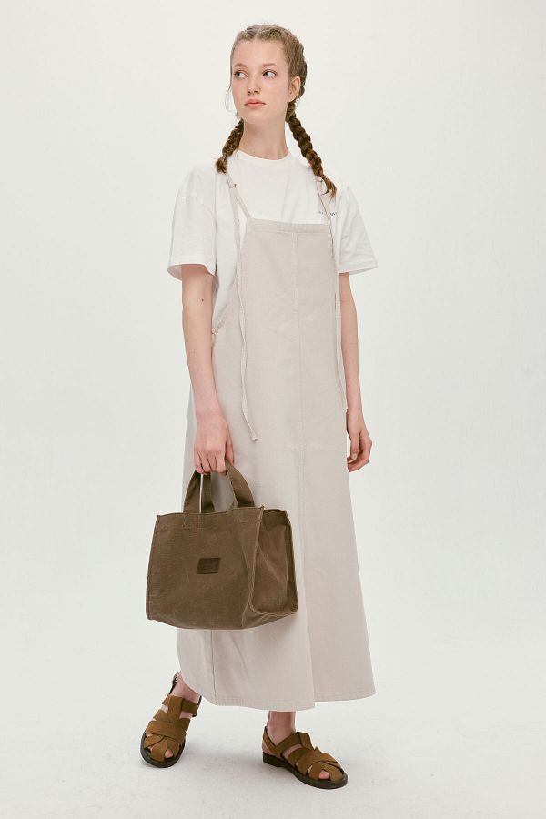 Manuka-Kleine Canvas-Tasche in Braun mit Wascheffekt 1