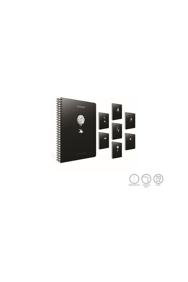 Gıpta-Astro Notes Spiral Paper Cover Notebook A4 80 Sheets Lined (Pack of 4) 5407 1