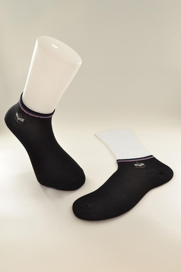 Dündar-Men's Economic Sports Anchor Embroidery Booties Socks 1