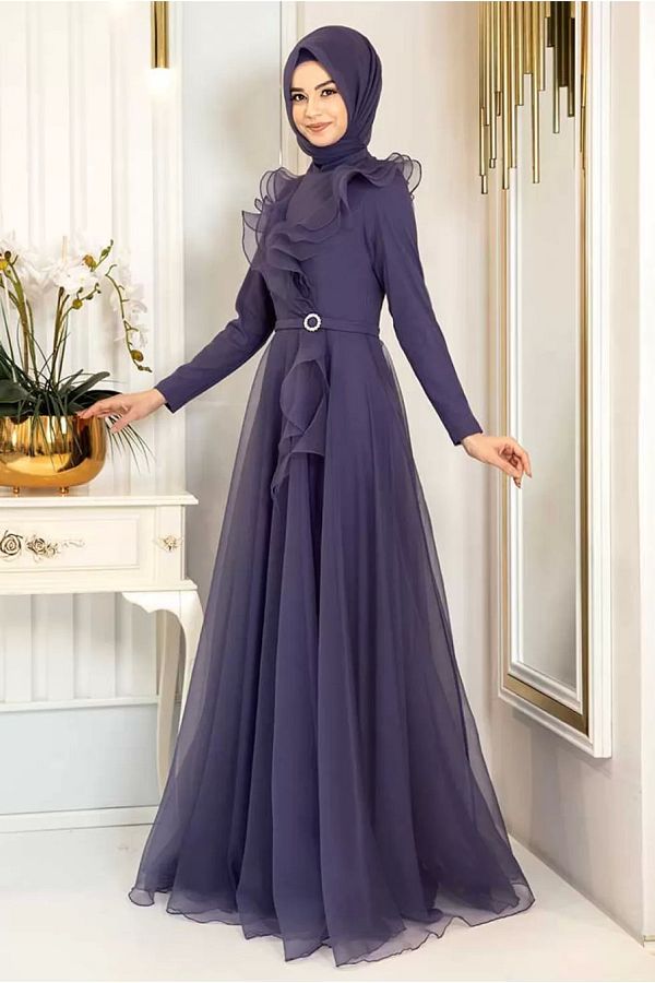 PINAR EMS P nar em Zara Evening Dress Indigo Trendyol