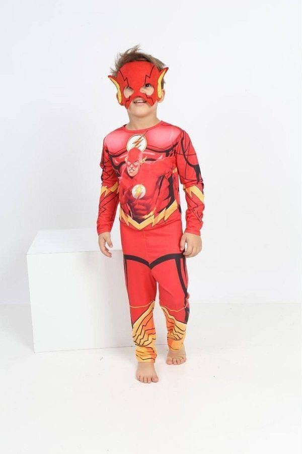 Giylas-Flash Costume + Maskee - Flash Children's Costume - Flash Costume - Jumpsuit Costume Flash-costume 1