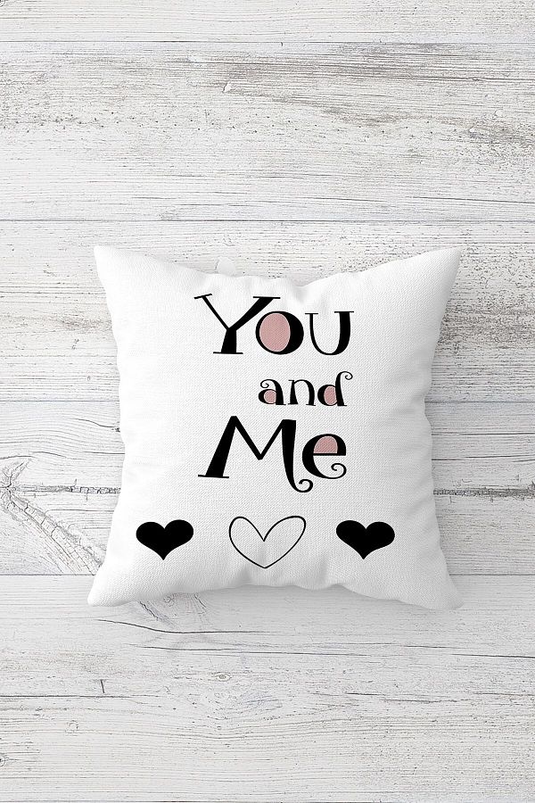 on the clouds-You and Me Written One Side Printed Hidden Zipper Pillow Case Throw Pillow Sofa Pillow Case 1