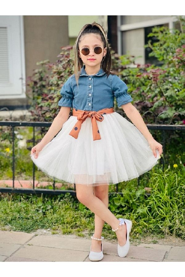 Denim tulle dress shop