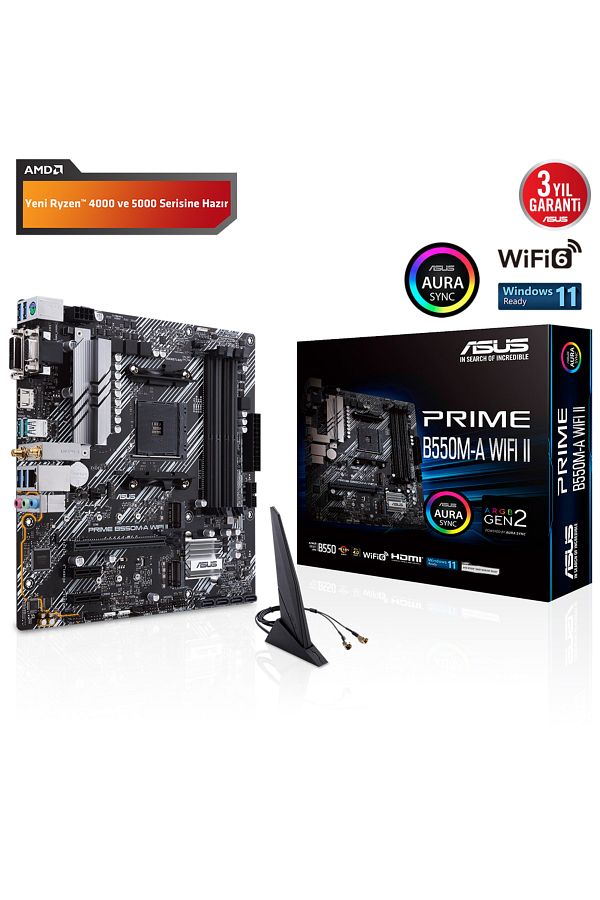 ASUS-Prime B550m-a Wifi II 4xddr4 Vga+dvi+hdmi 2xm.2 Am4 Motherboard 1