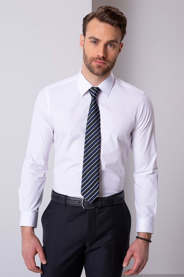 Pierre Cardin-White Slim Fit Basic Shirt 1