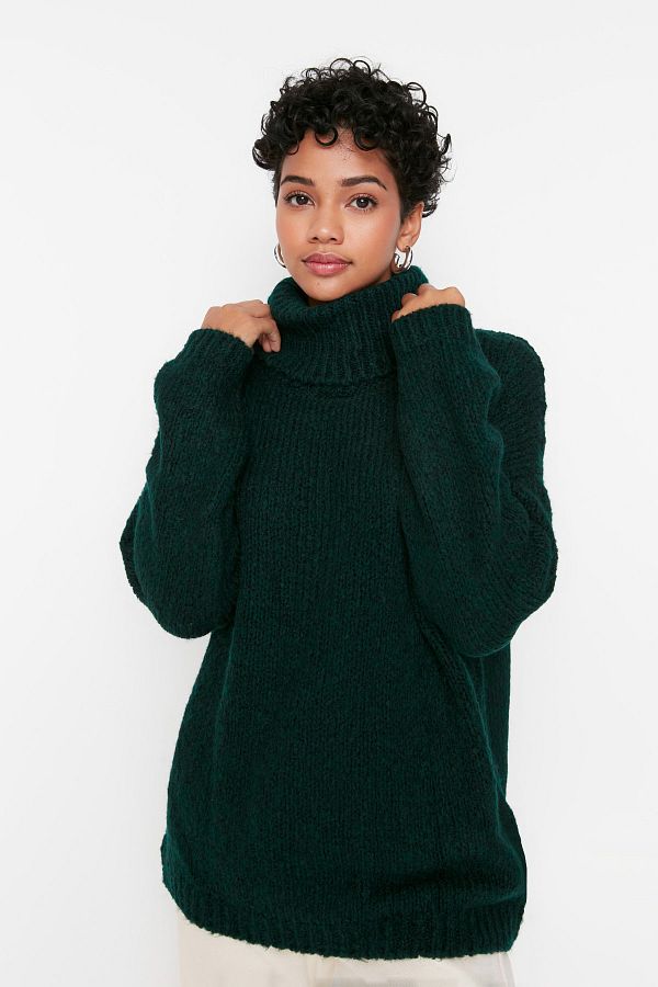 Trendyol Collection Emerald Green Turtleneck Sweater TWOAW20KZ1130 Trendyol