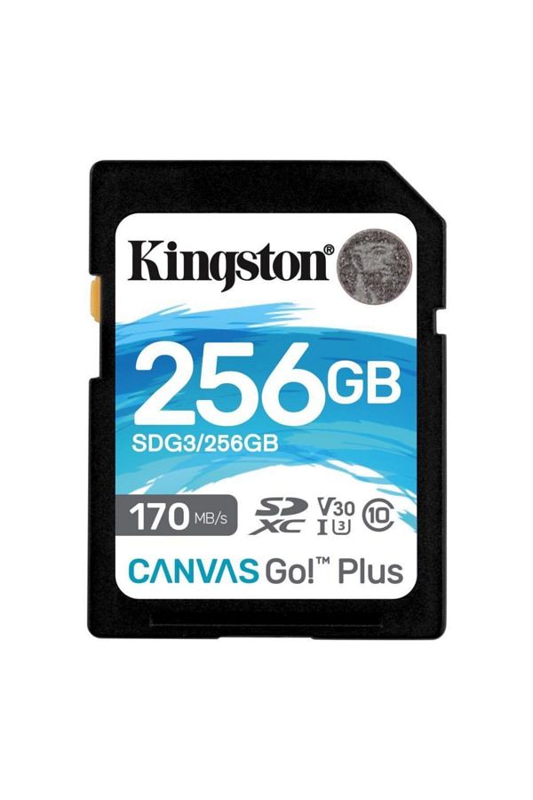 Kingston-Sdg3-256Gb Canvas Go Plus 170R C10 Uhs-I U3 V30 to 256Gb Sdxc Memory Card 1