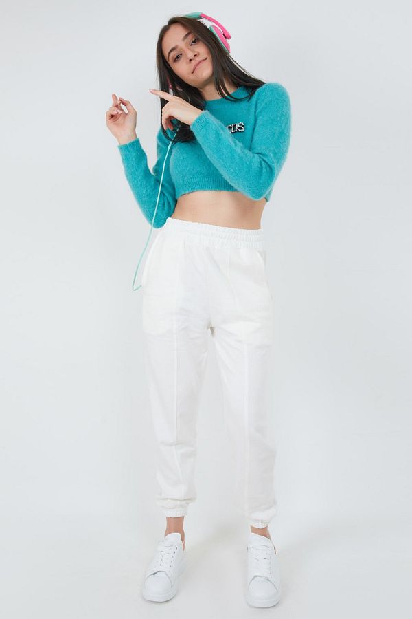 Bo urtlenStore White Cadillac Slouchy Sweatpants Trendyol