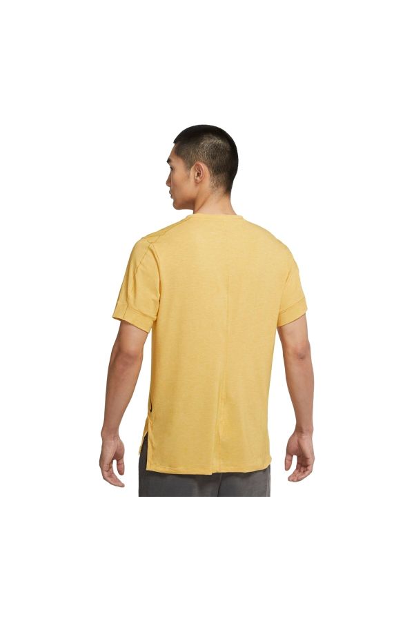 Buy Nike Garment-dyed Dri-fit Mesh Yoga T-shirt M - Yellow At 60% Off