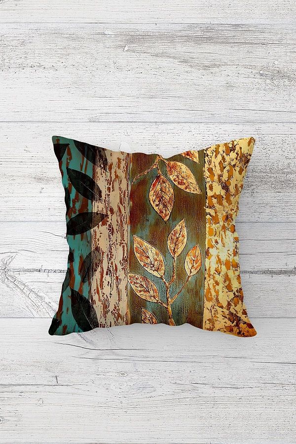 on the clouds-Gold Green Thin Leaf Single Side Printed Hidden Zipper Throw Pillow Sofa Pillow Case 1
