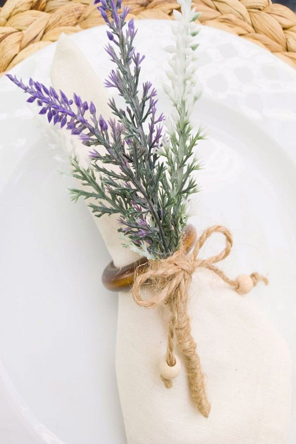 Lavender napkin rings on sale