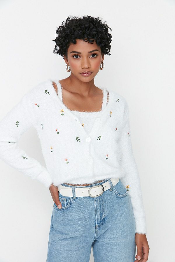 Trendyol Collection Ecru Knitwear Blouse and Cardigan Set Feather Beard Rope Twoaw22Hi0055 Trendyol