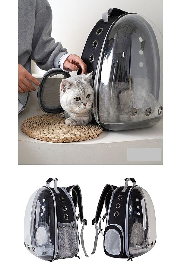 A.C.E.K PLAST K Black Transparent Astronaut Cat Dog Carrying Backpack Trendyol
