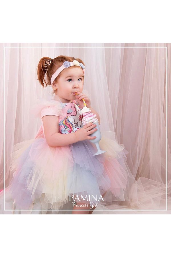 enjoy bebe Little Girl Unicorn Party Dress Trendyol