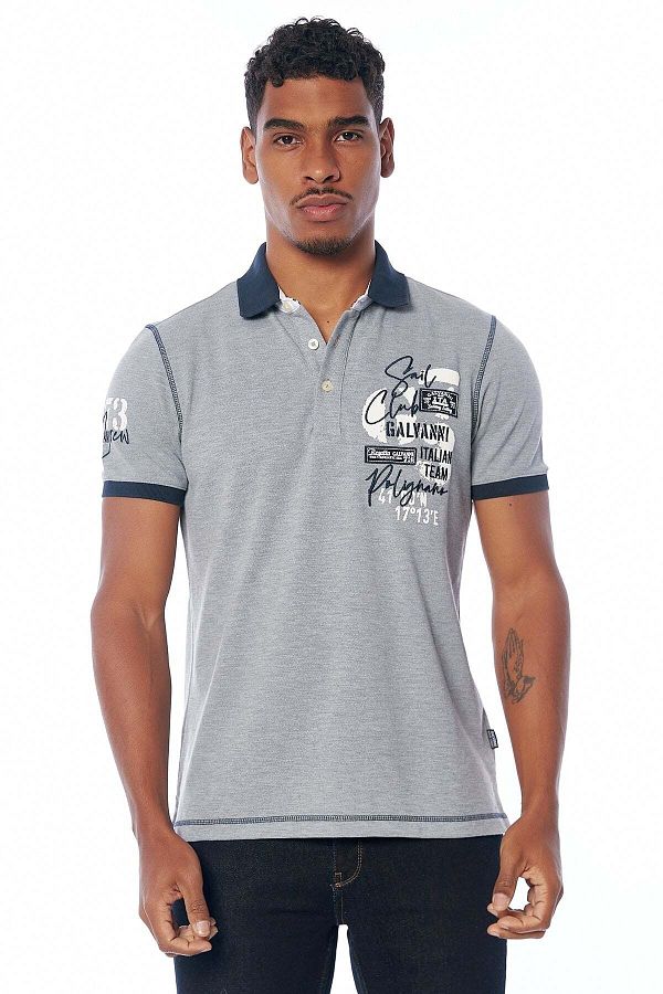 Galvanni Men s Gray Polo T shirt Cakir Design Trendyol