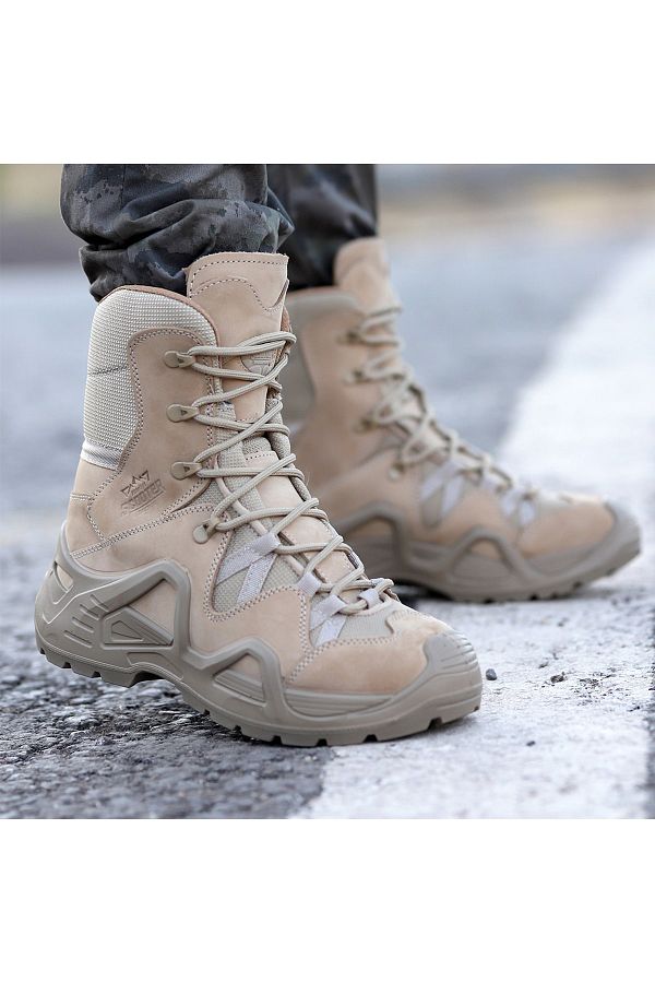 Military boots beige hotsell